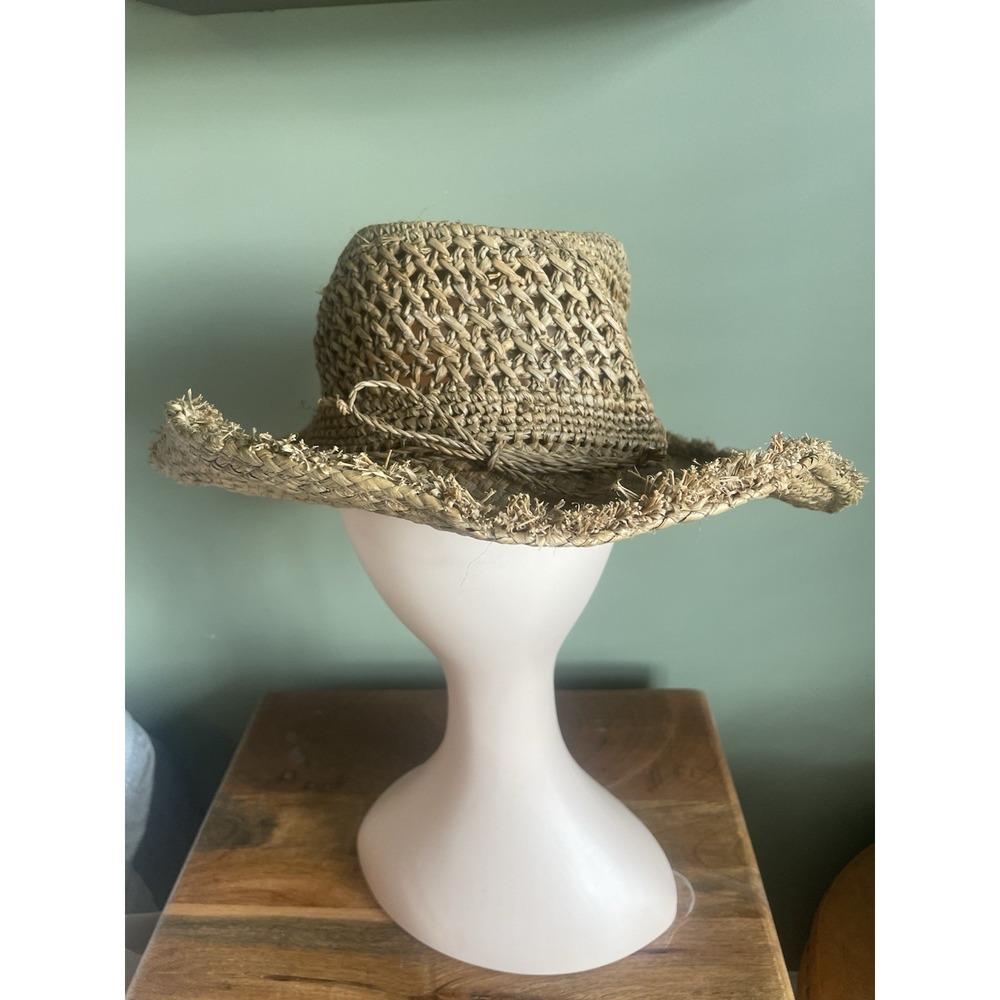 Athleta Boho Straw Hat One Size Western Beach Festival Bohemian